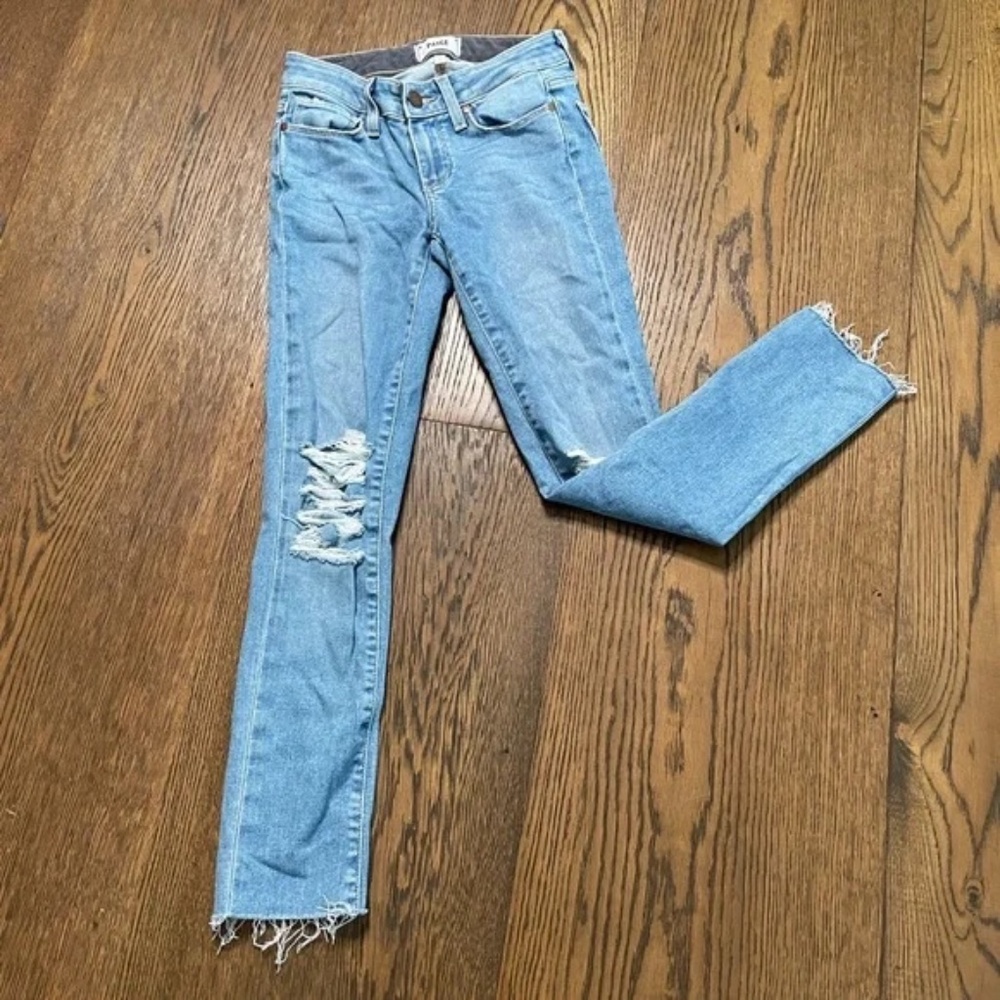 Distressed Paige Denim - Gently Used - Light Wash Denim